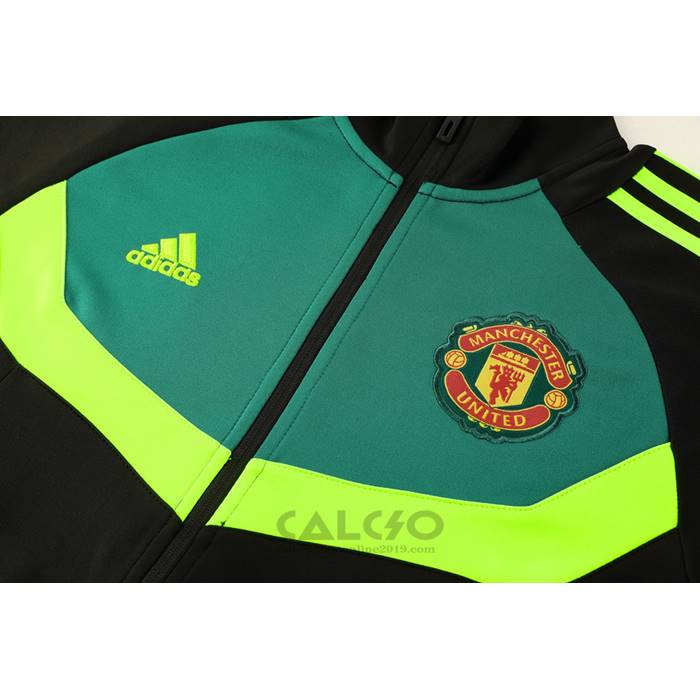 Tuta da Track di Giacca Manchester United 2024-2025 Nero e Verde